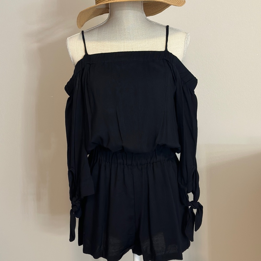 Splendid Black Off The Shoulder Romper